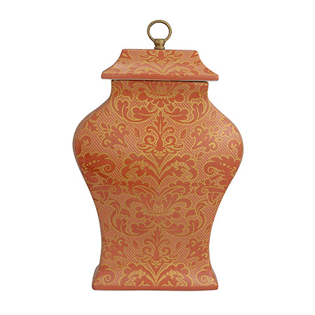 Richmond Damask Coral Jar