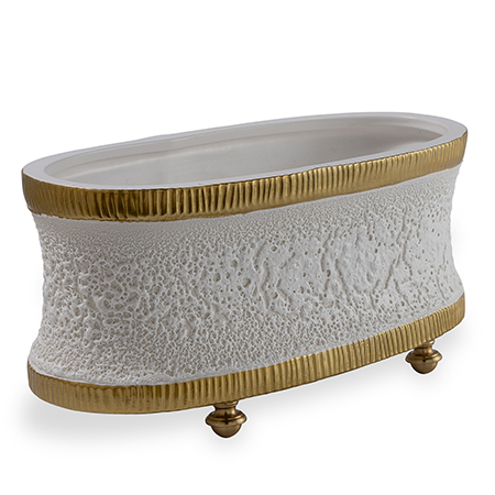 Bruner Cream Oval Planter