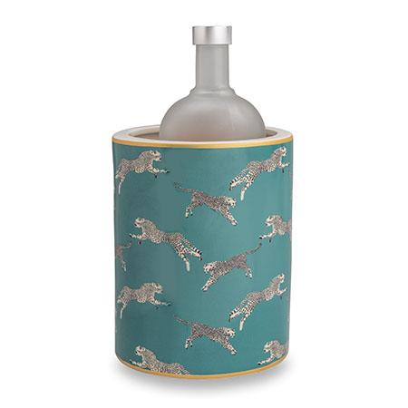 Leaping Cheetah Teal Ice Bucket