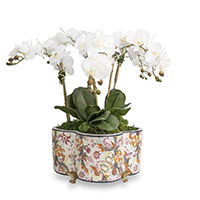 Tobacco Leaf Quatrefoil Planter