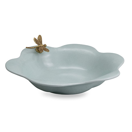 Dragonfly Celadon Blue Bowl