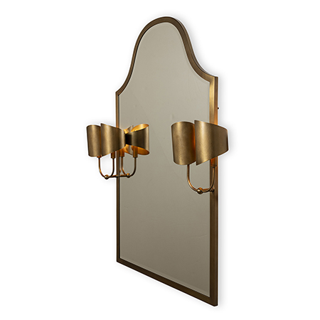 Quinton Brass Mirror With Sconces