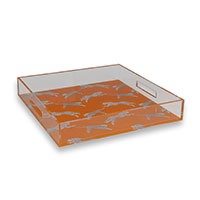 Leaping Cheetah Orange Acrylic Tray