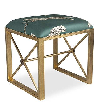 Medallion Gold Leaping Cheetah Evergreen Bench