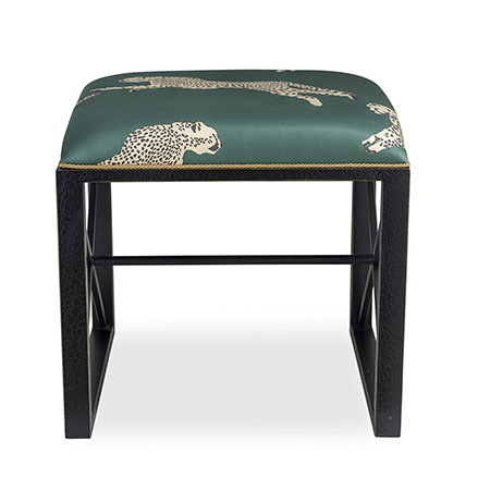 Medallion Black Leaping Cheetah Evergreen Bench