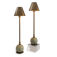 Boston Brass / Green Buffet Lamps Set/2