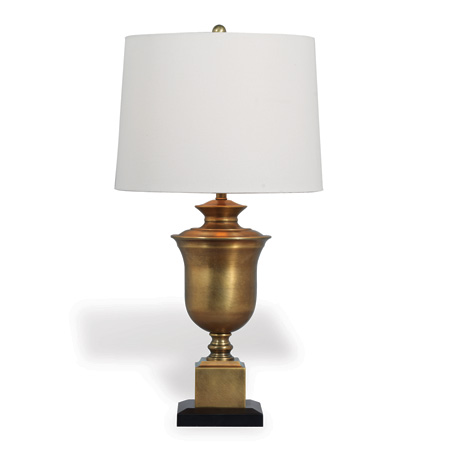 Robertson Brass Lamp--linen Shade 32"H