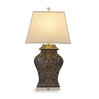 Richmond Damask Indigo Lamp