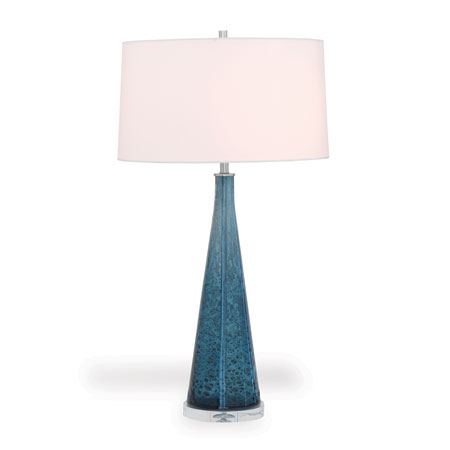 London Smoke Blue Glass Lamp 33"H